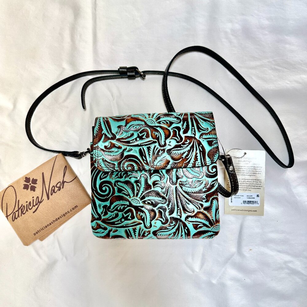 Patricia Nash Balluri Crossbody in Tooled Turquoise - NWT
